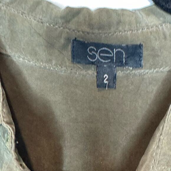 Revolve Sen 100% Silk Gunther Jumpsuit in Army Green Medium - Picture 10 of 10